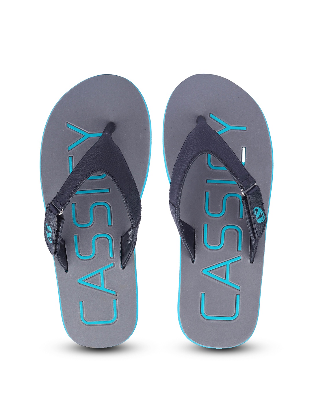 

CASSIEY Men Printed Rubber Thong Flip-Flops, Grey