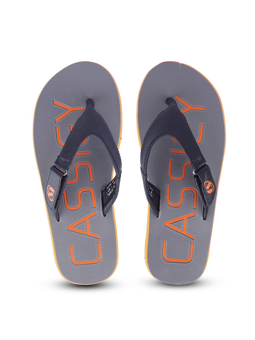 

CASSIEY Men Printed Rubber Thong Flip-Flops, Orange