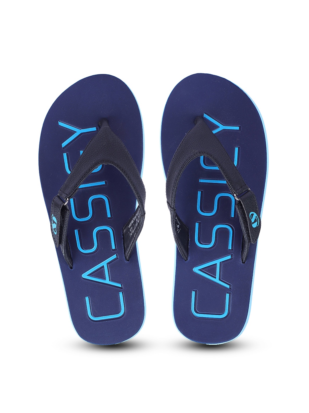 

CASSIEY Men Printed Rubber Thong Flip-Flops, Navy blue