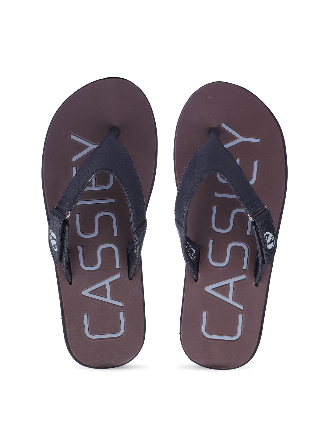 

CASSIEY Men Printed Rubber Thong Flip-Flops, Brown