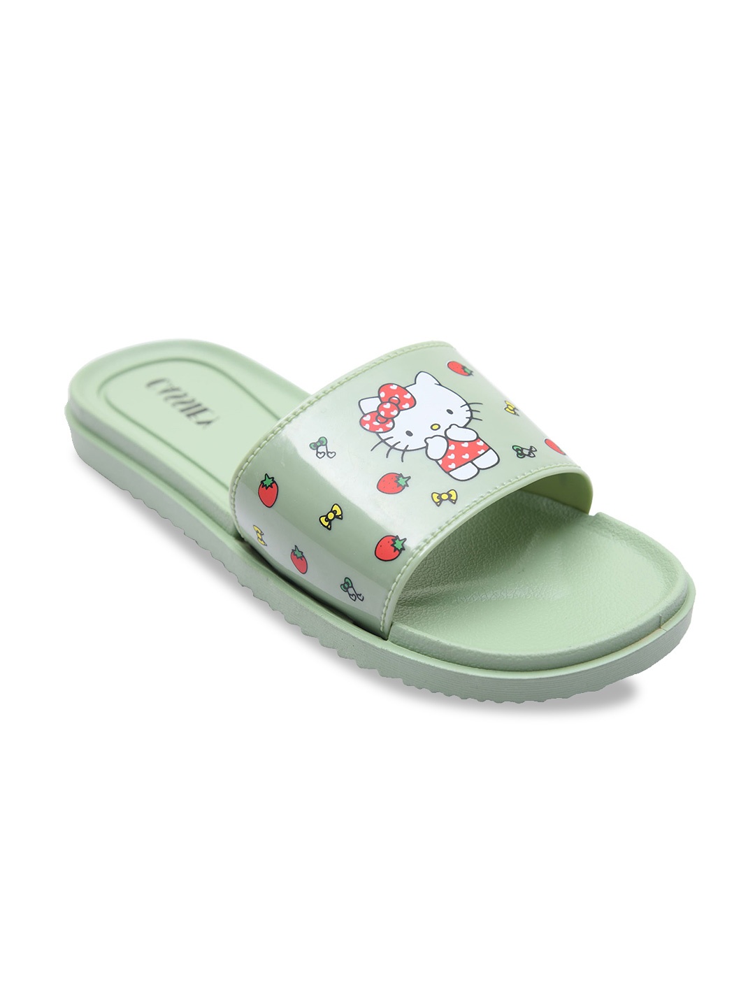 

CASSIEY Women Printed Rubber Sliders, Green