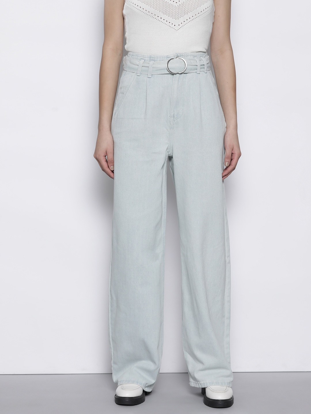 

DOROTHY PERKINS Women Wide Leg Light Fade Jeans, Blue