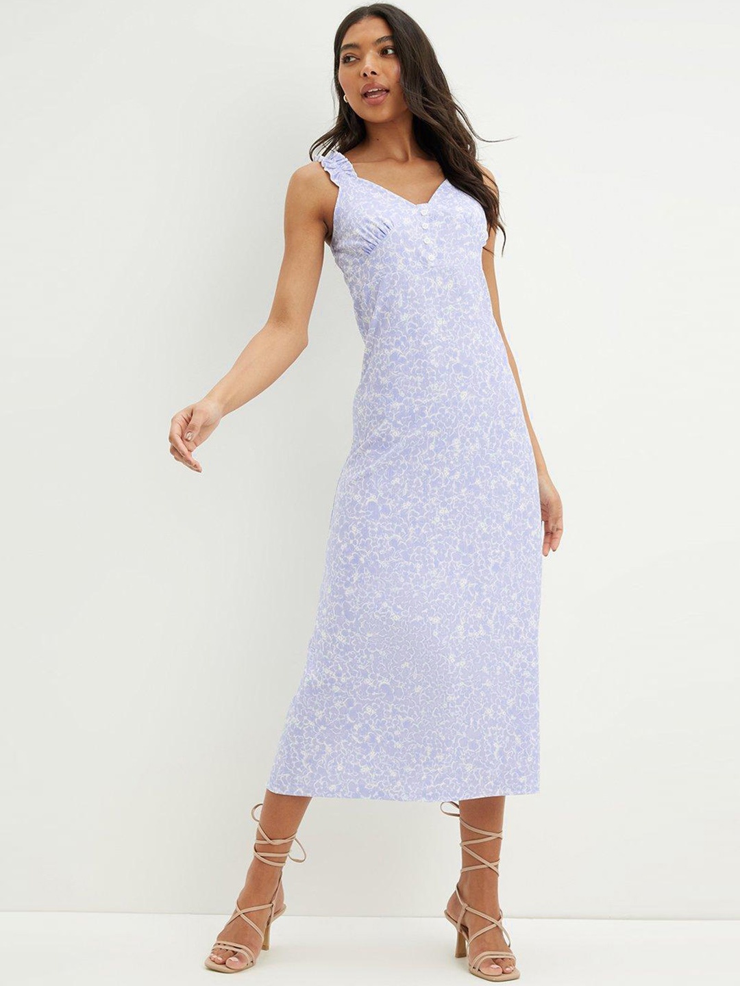 

DOROTHY PERKINS Floral A-Line Midi Dress, Blue