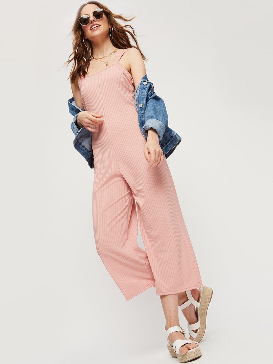 

DOROTHY PERKINS Ribbed Basic Jumpsuit, Pink
