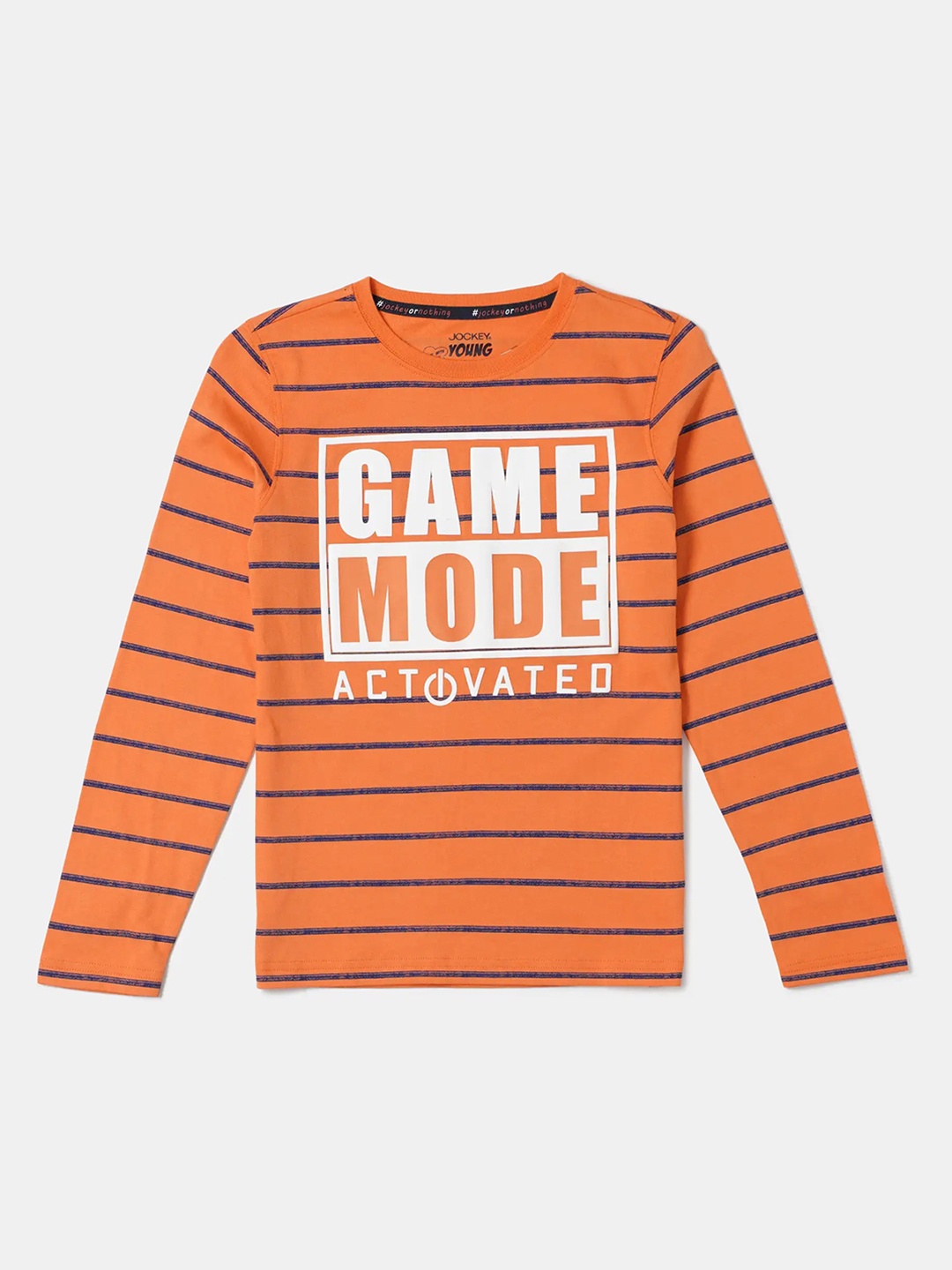 

Jockey Boys Super Combed Cotton Round Neck Printed Full Sleeve T-shirt-CB04, Orange