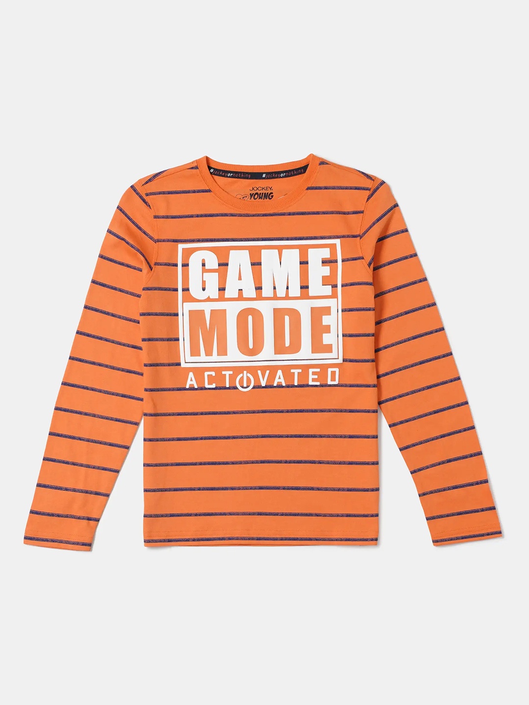 

Jockey Boys Super Combed Cotton Round Neck Printed Full Sleeve T-shirt-CB04, Orange