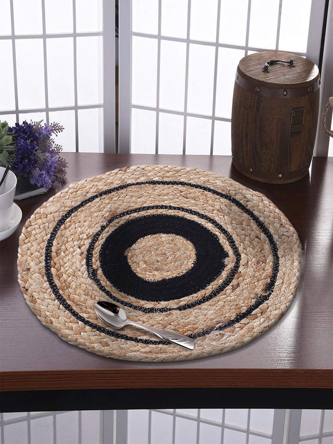 

Kuber Industries Set of 2 Self-Design Table Placemats, Brown