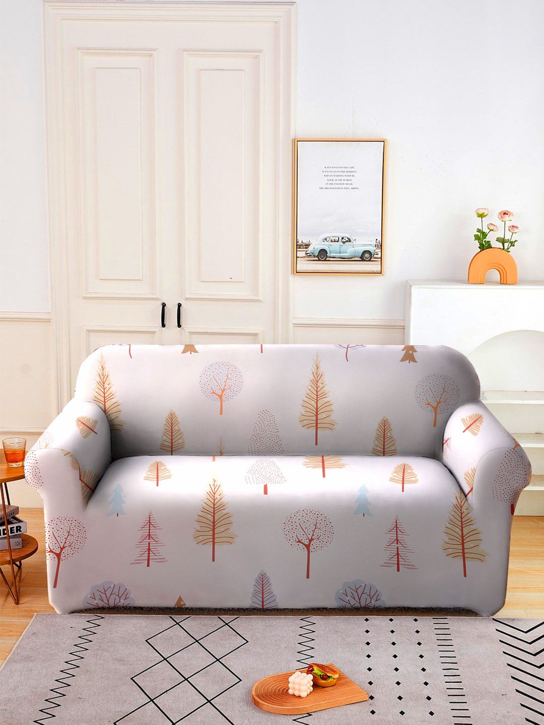 

Cortina Beige & Brown Quirky Printed 2-Seater Sofa Cover