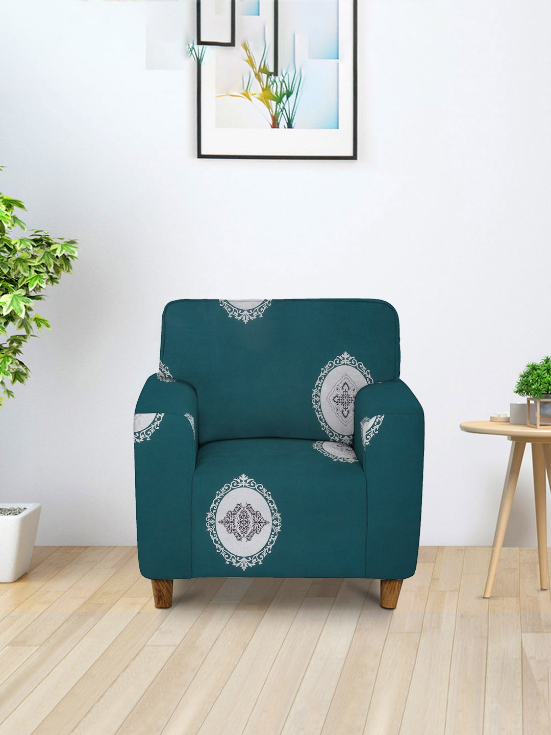 

Cortina Green Ethnic-Printed Single-Seater Sofa Cover