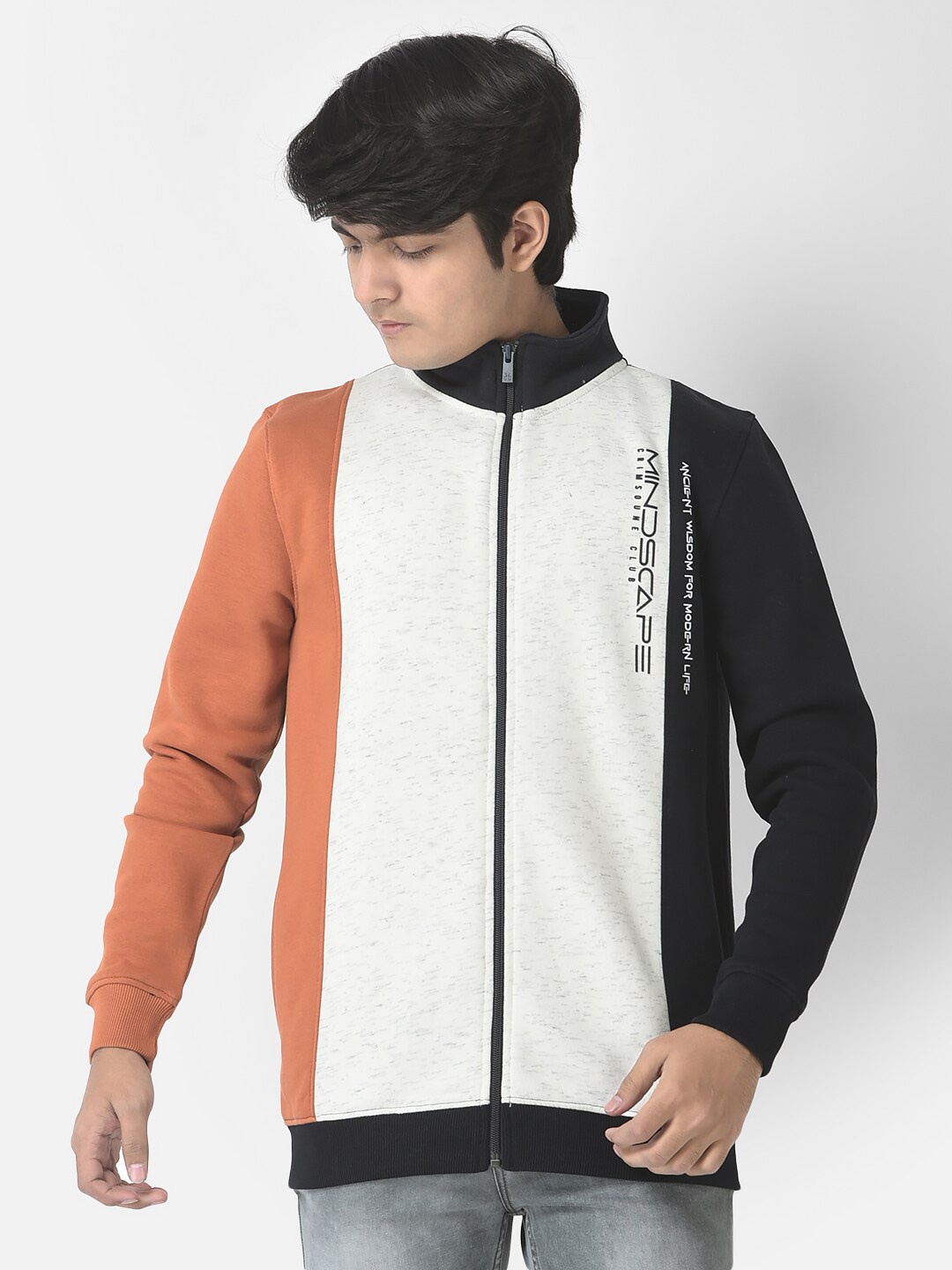 

Crimsoune Club Boys Colourblocked Sweatshirt, White