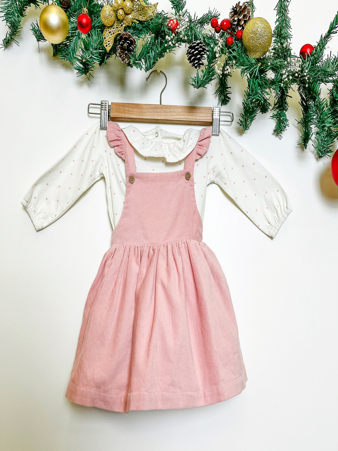 

haus & kinder Girls Pure Cotton Top with Skirt, Pink