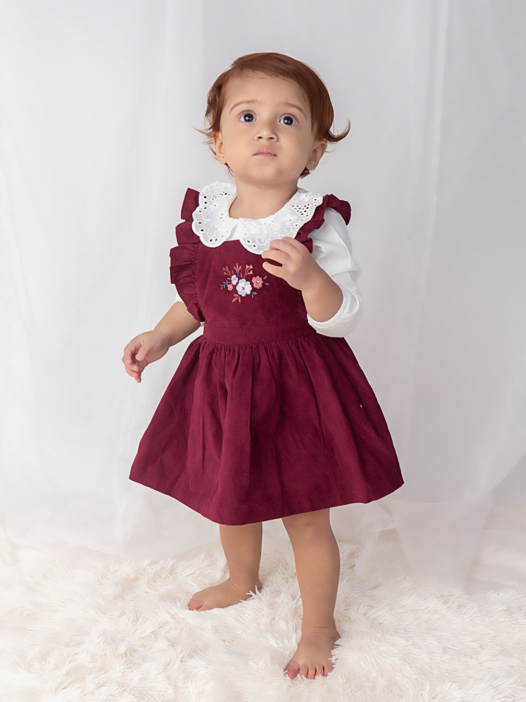 

haus & kinder Girls Top with Skirt Set, Maroon