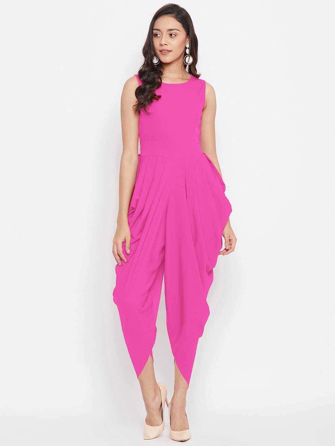 

Uptownie Lite Relaxed Fit Ankle Length Dhoti Jumpsuit, Pink