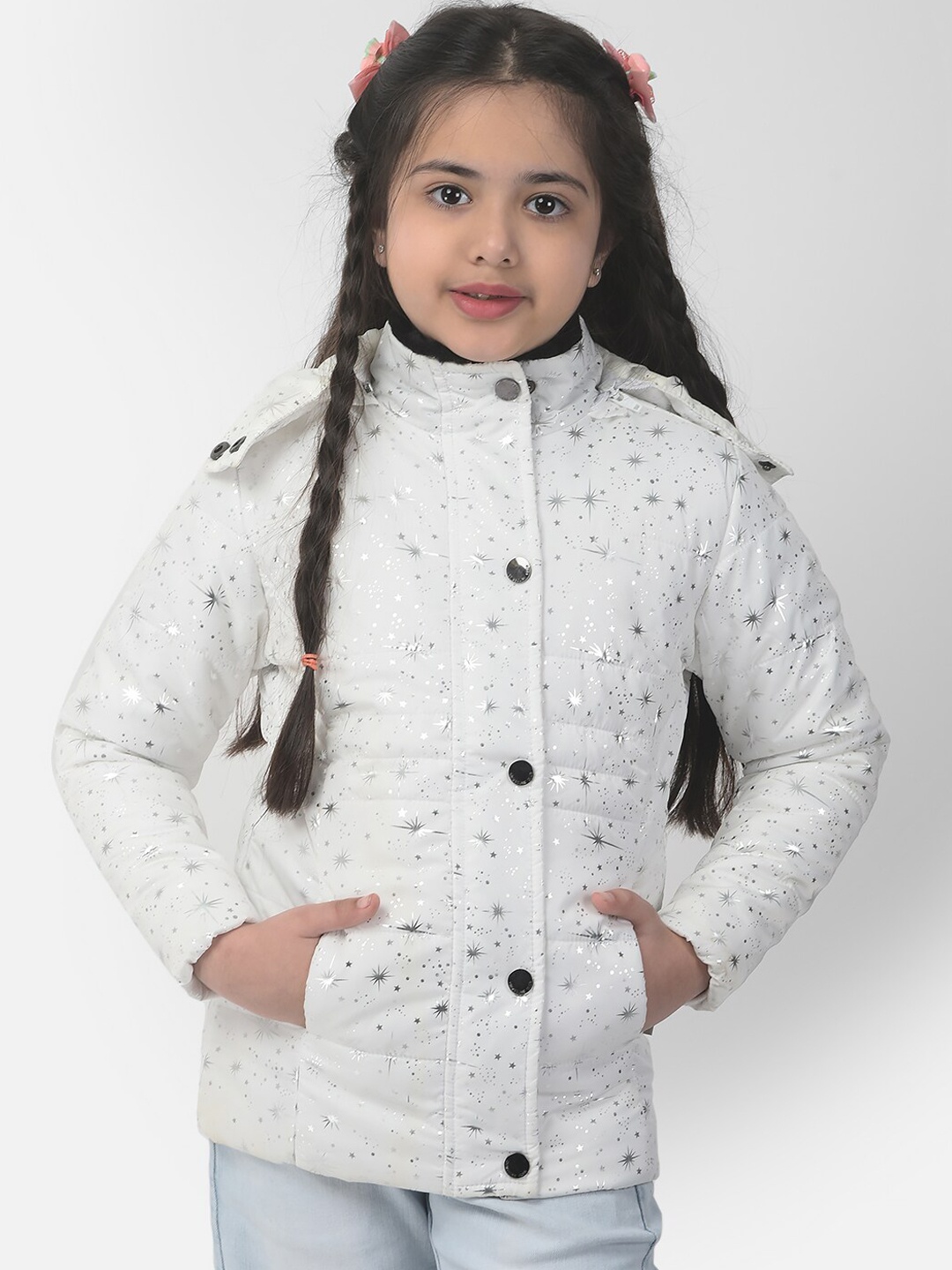 

Crimsoune Club Girls Hooded Padded Jacket, White
