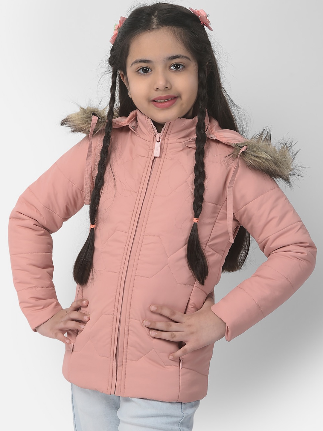 

Crimsoune Club Girls Hooded Padded Jacket, Pink