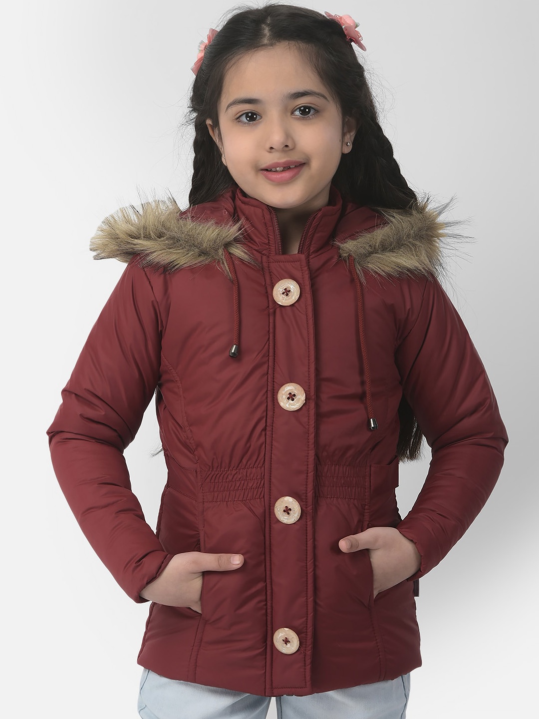 

Crimsoune Club Girls Hooded Padded Jacket, Maroon
