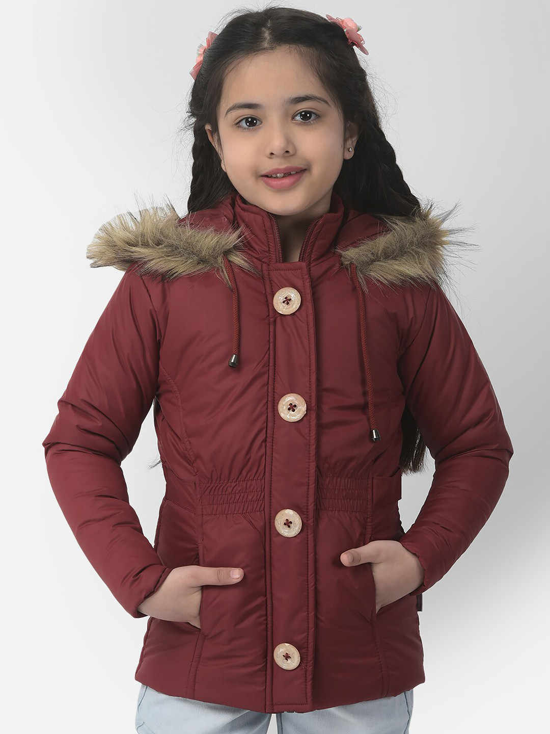 

Crimsoune Club Girls Hooded Padded Jacket, Maroon