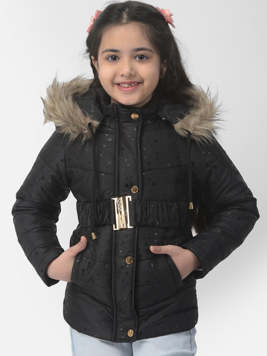 

Crimsoune Club Girls Hooded Padded Jacket, Black