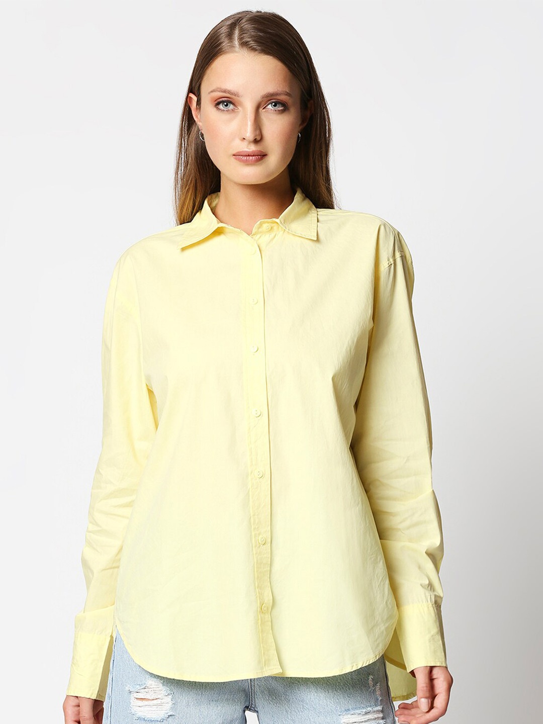 

Remanika Women Cotton Comfort Casual Shirt, Yellow