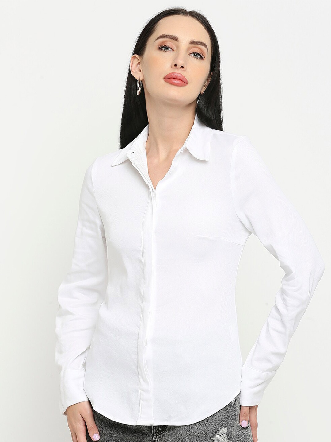 

Remanika Women Cotton Comfort Casual Shirt, White