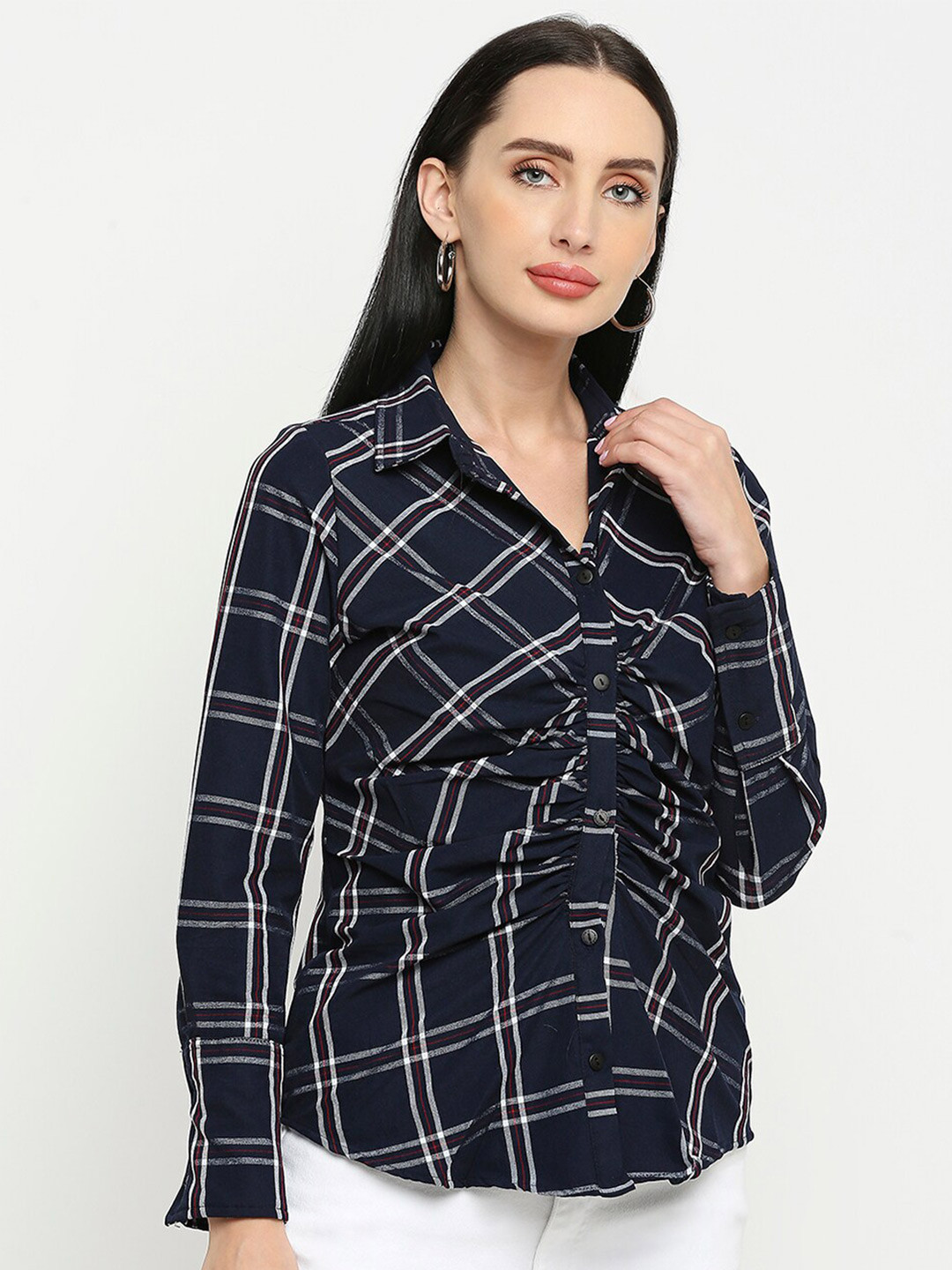 

Remanika Comfort Fit Tartan Checked Casual Shirt, Black