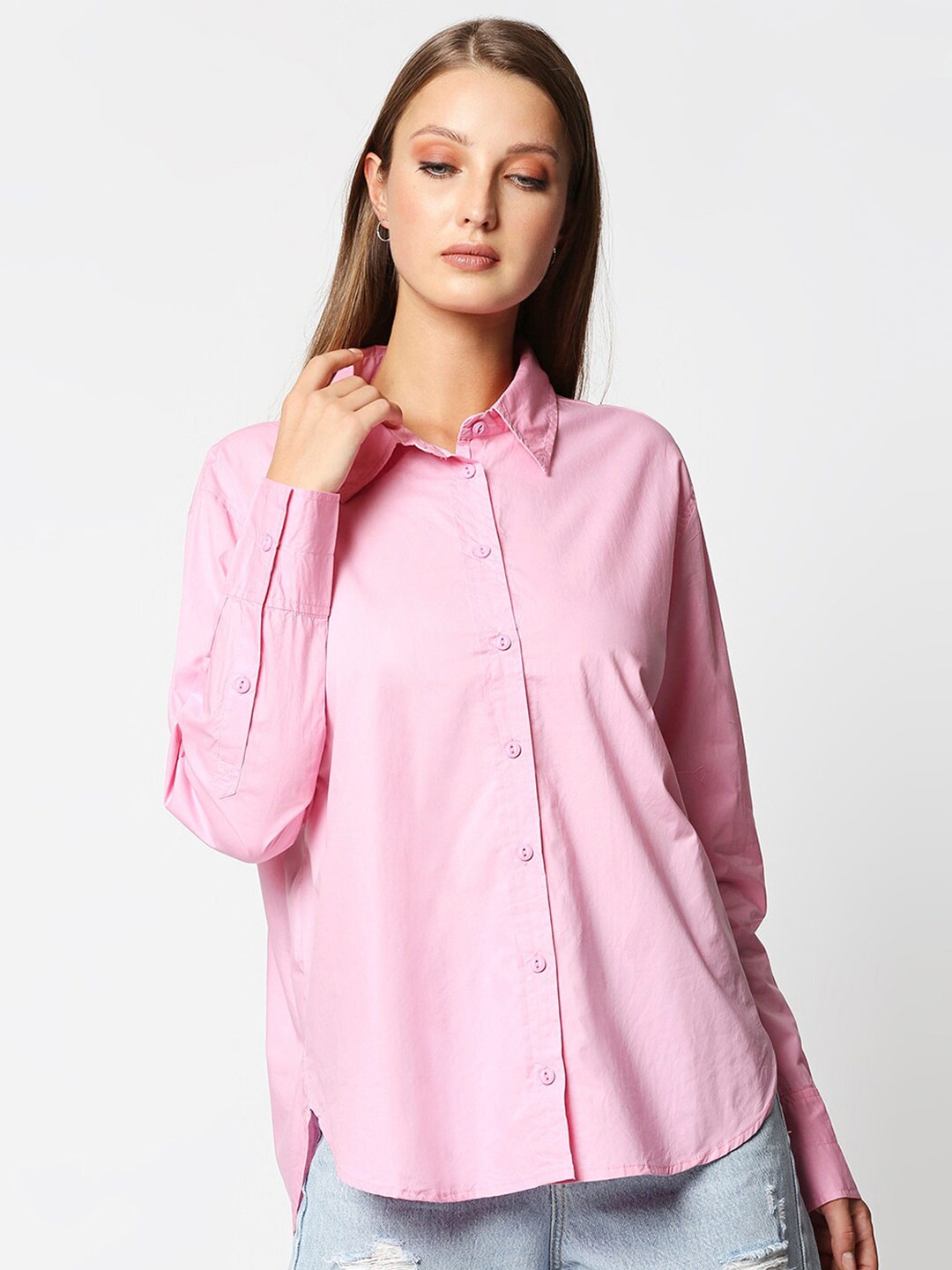 

Remanika Women Comfort Pure Cotton Casual Shirt, Pink