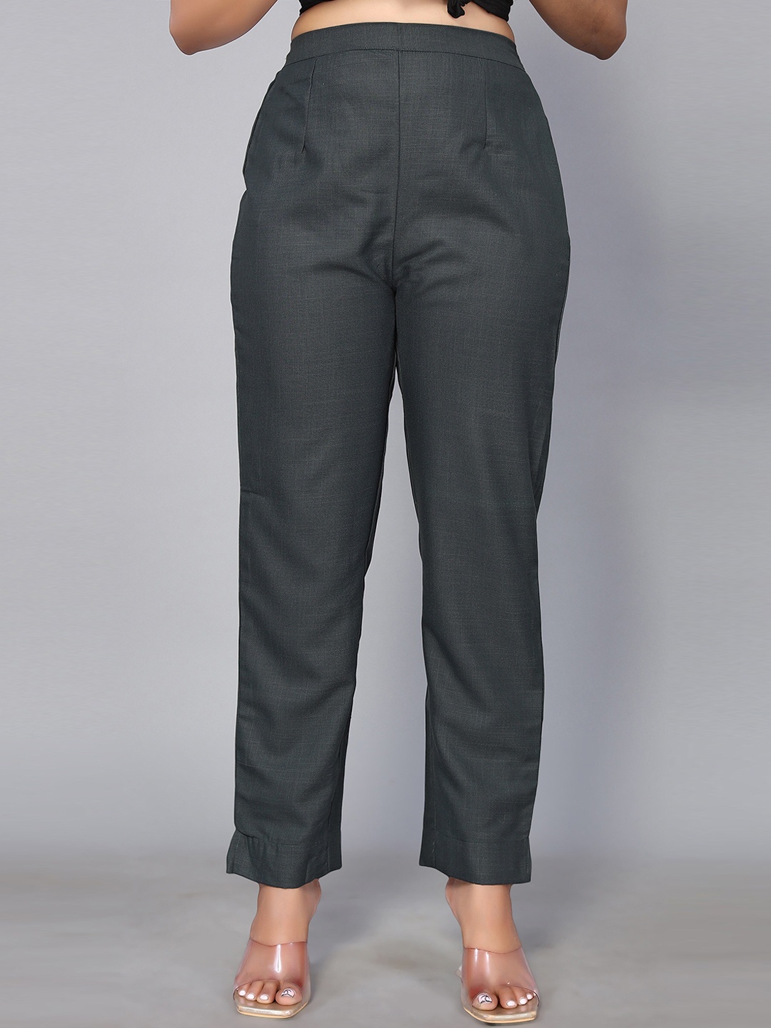 

KALINI Women Cotton Trousers, Grey