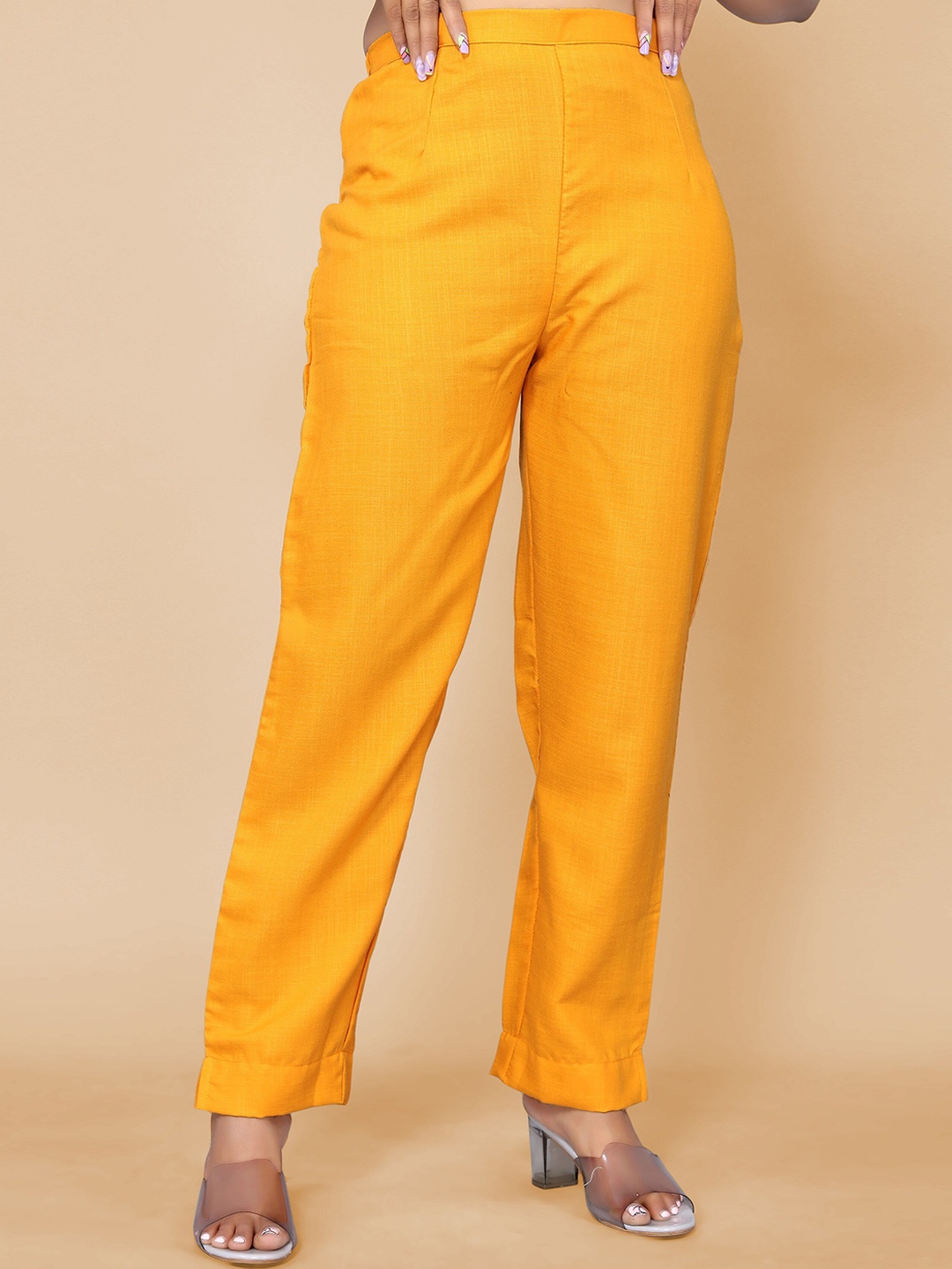 

Sangria Women Cotton Trousers, Orange