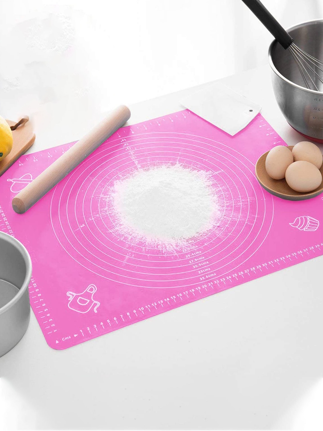 

Kuber Industries Pink Non-Stick Silicone Stretchable Kneading Mat