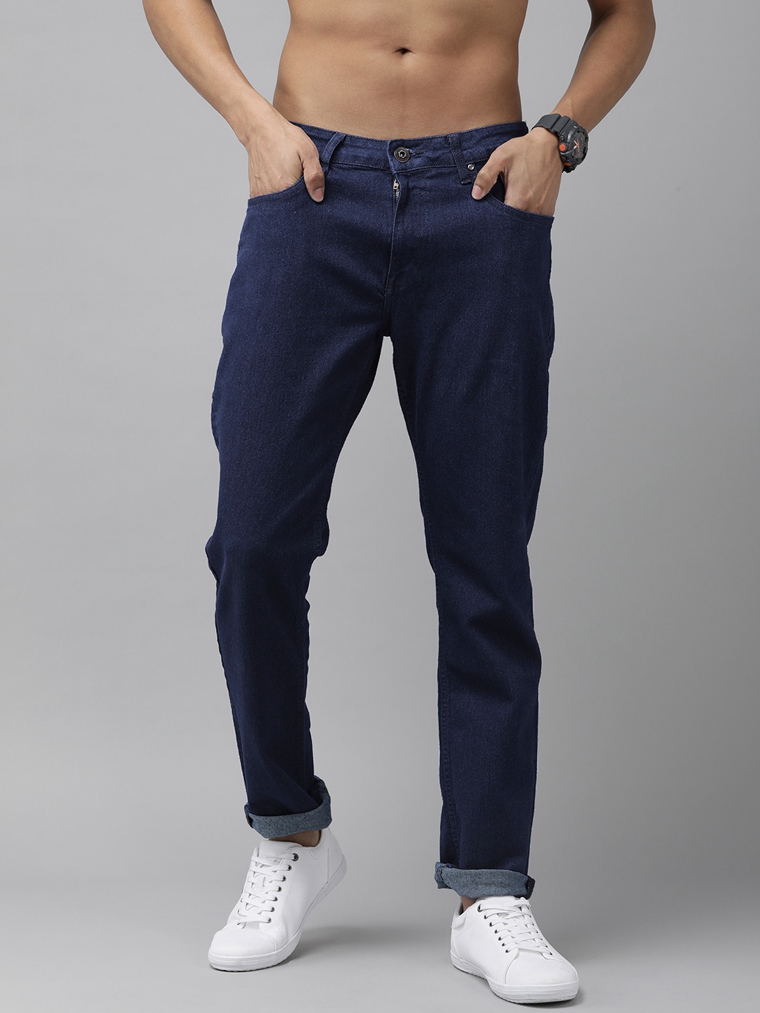 

Roadster Men Slim Fit Stretchable Jeans, Navy blue