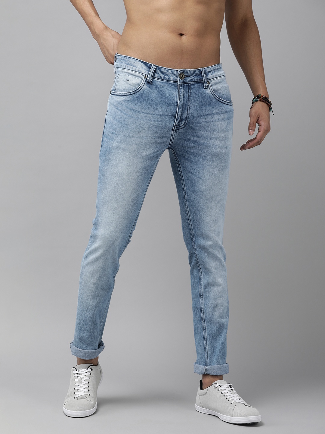 

Roadster Men Skinny Fit Light Fade Stretchable Jeans, Blue