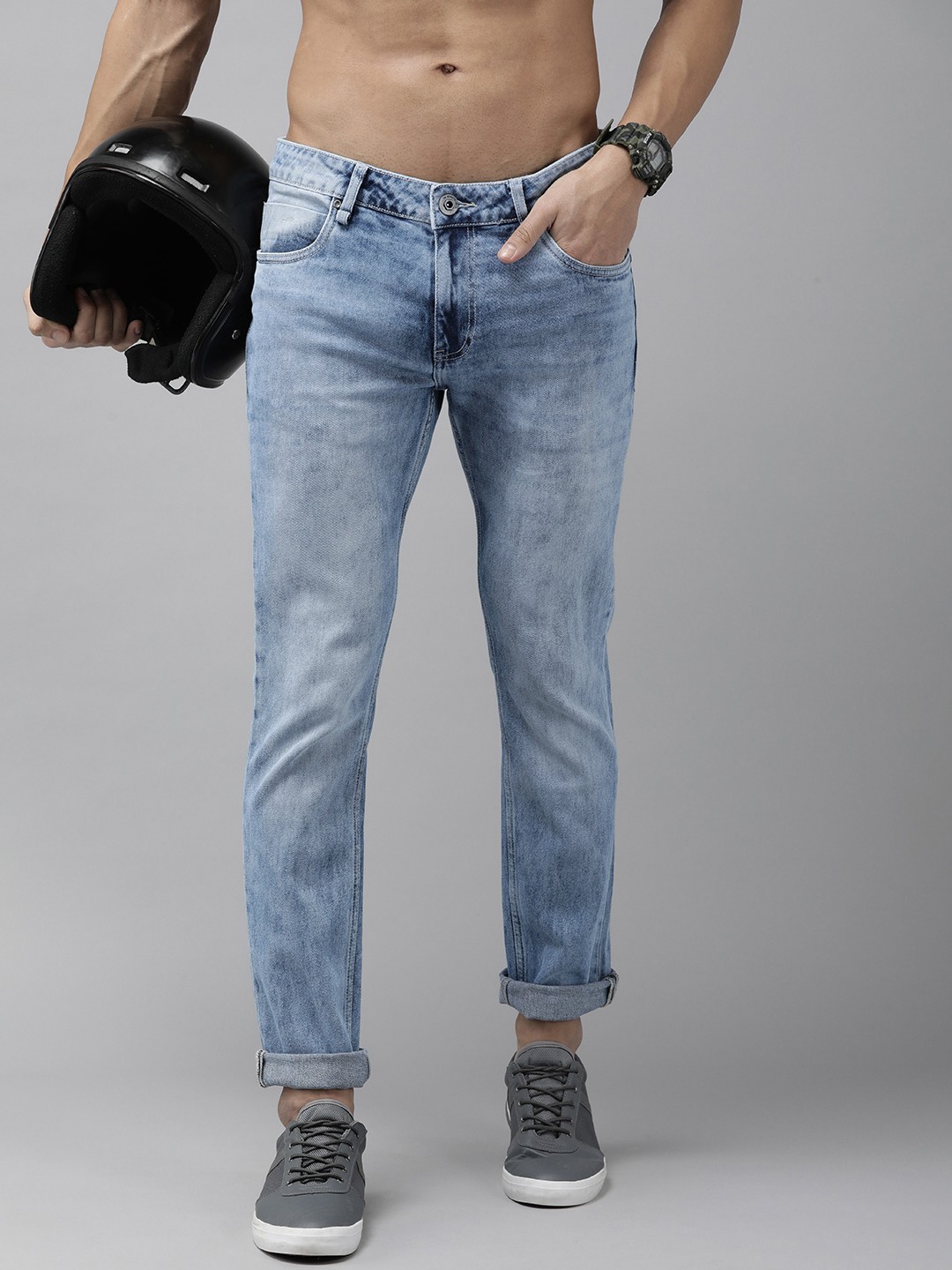 

Roadster Men Skinny Fit Light Fade Stretchable Jeans, Blue