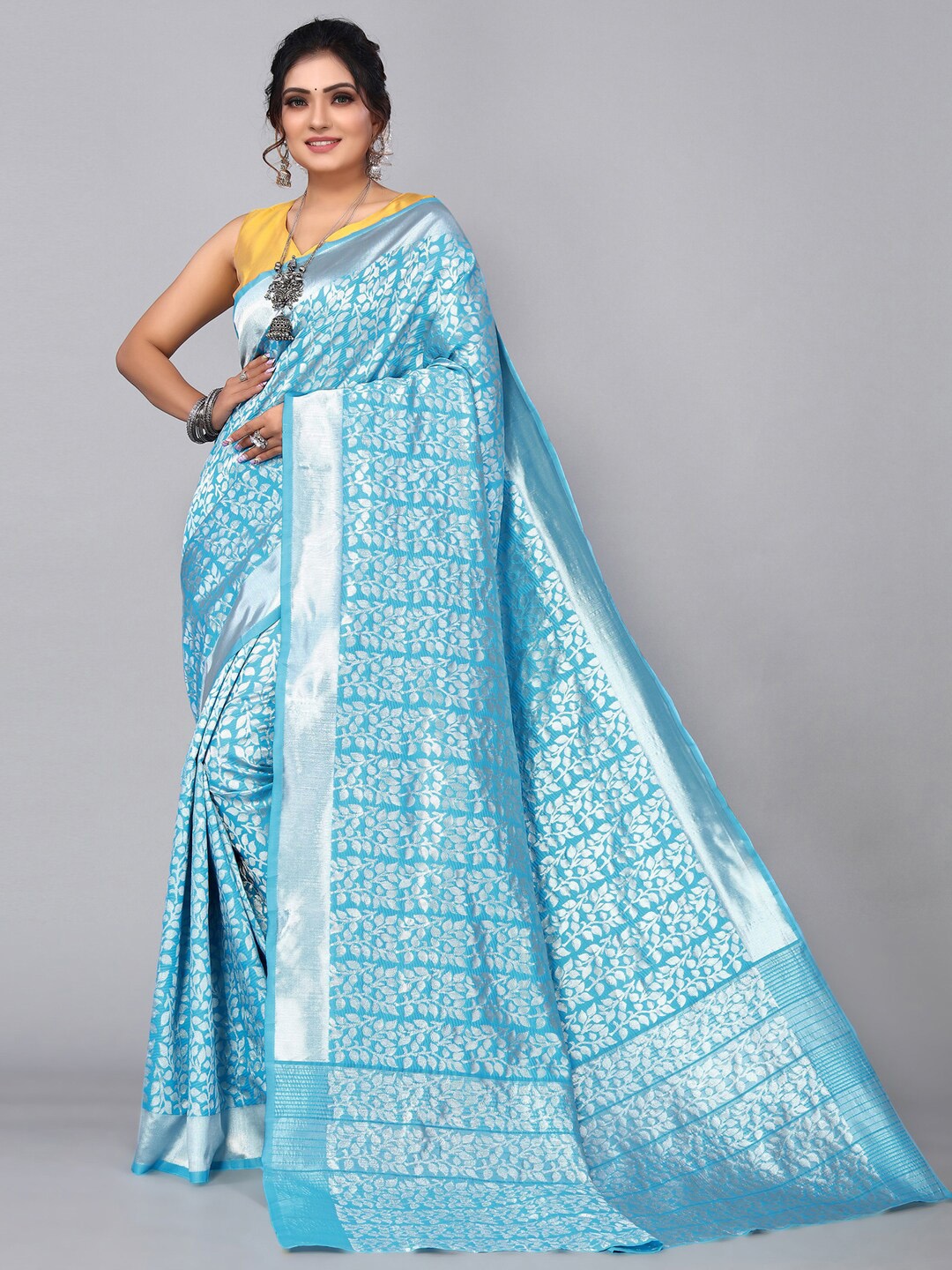 

Mitera Woven Design Zari Banarasi Saree, Blue