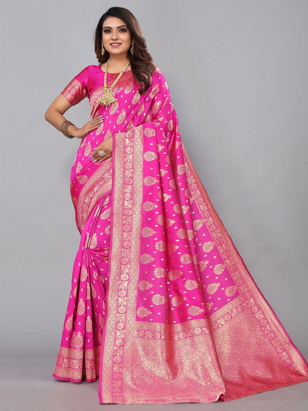

SIRIL Woven Design Banarasi Saree, Pink