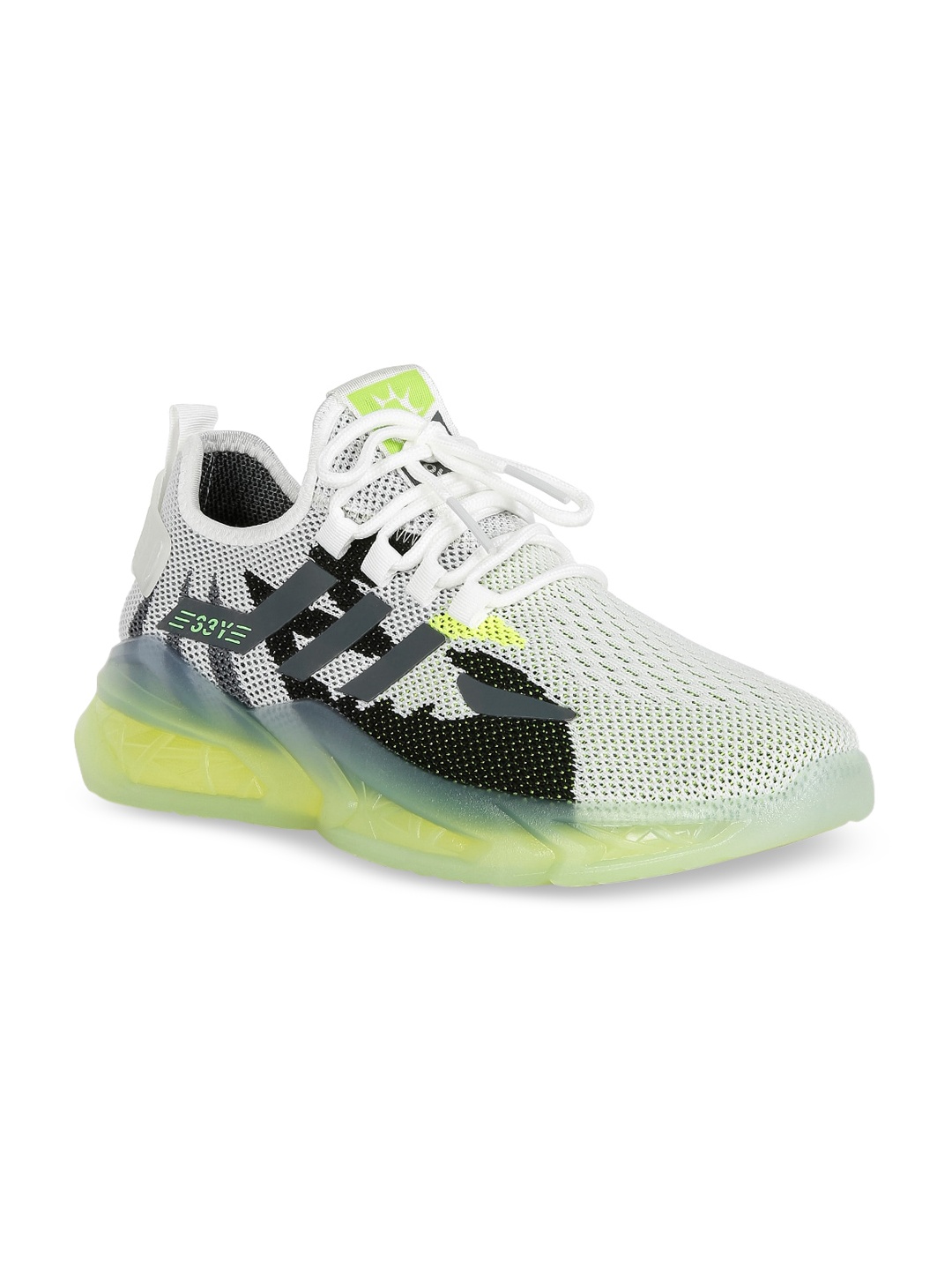 

London Rag Men Woven Design Mesh Cleated Sole Sneakers, White