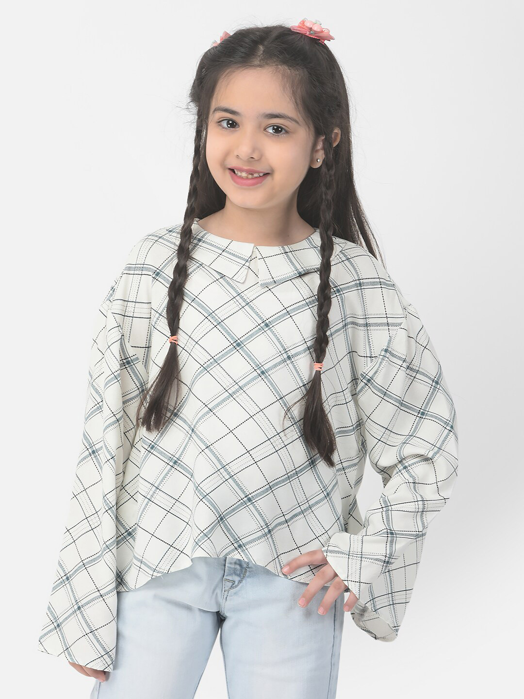 

Crimsoune Club Checked Top, White