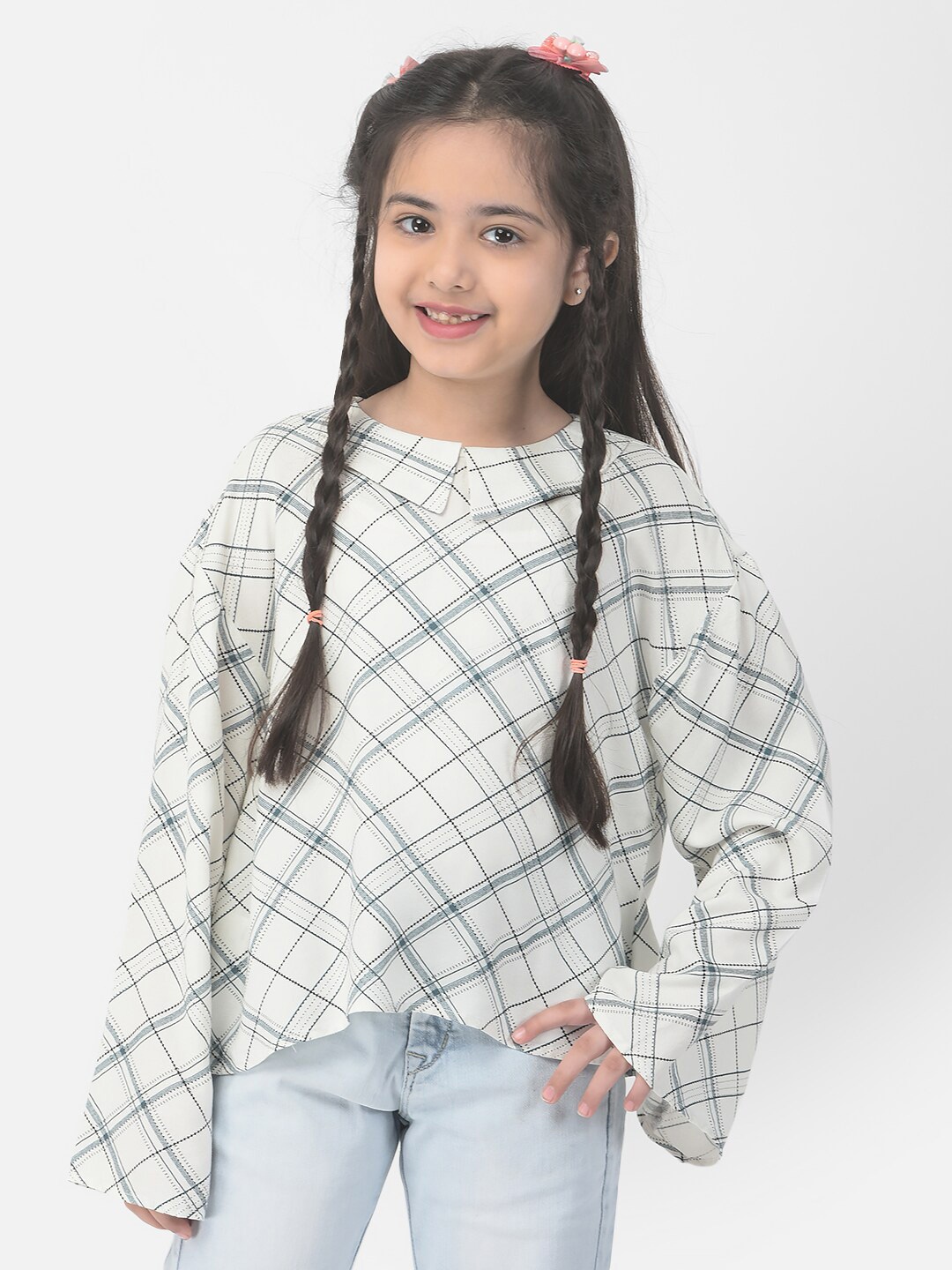 

Crimsoune Club Checked Top, White