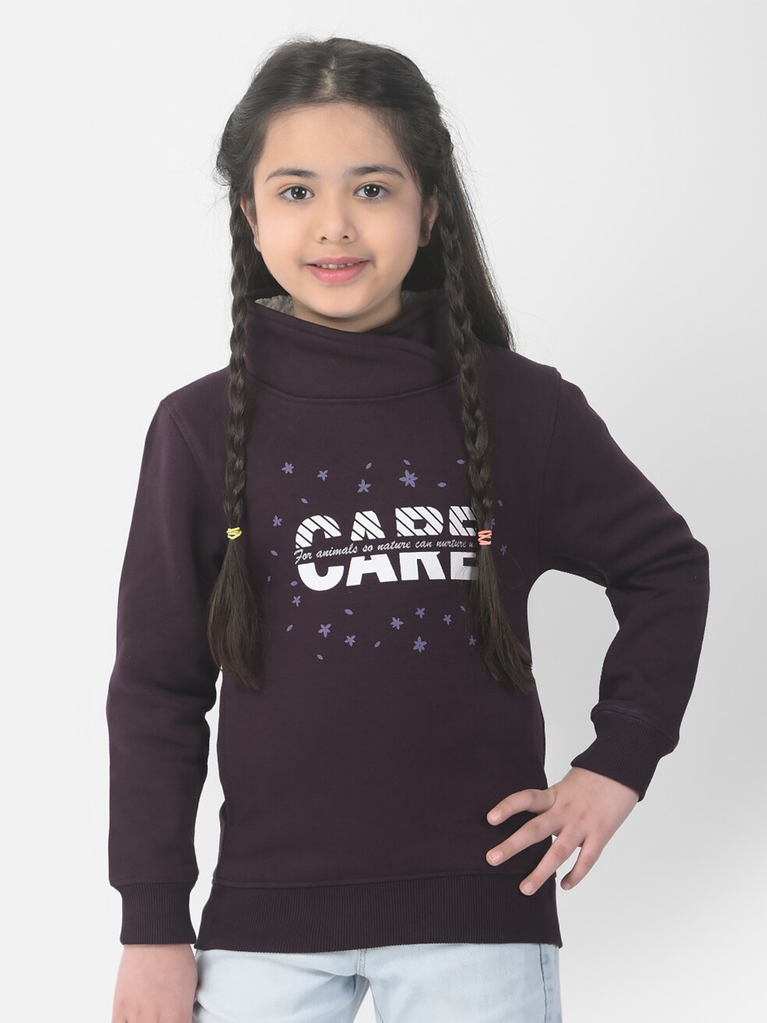 

Crimsoune Club Girls Printed Sweatshirt, Burgundy