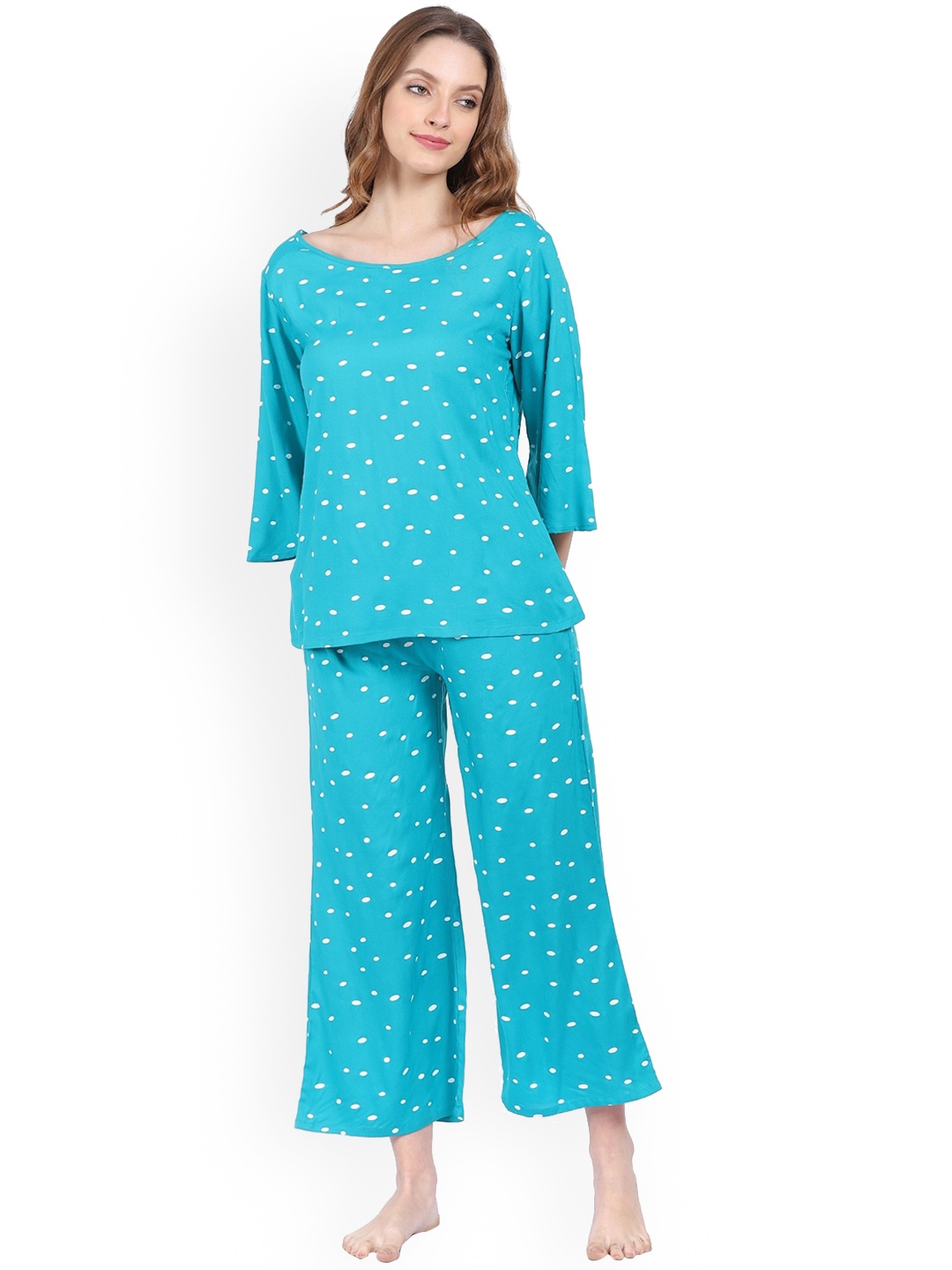 

ETC Women Printed Night suit, Blue