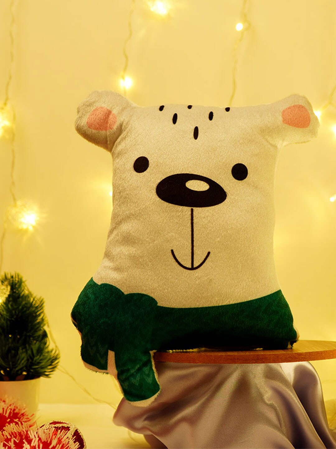 

Crazy Corner Kids Printed Snow Bear Pillow, White