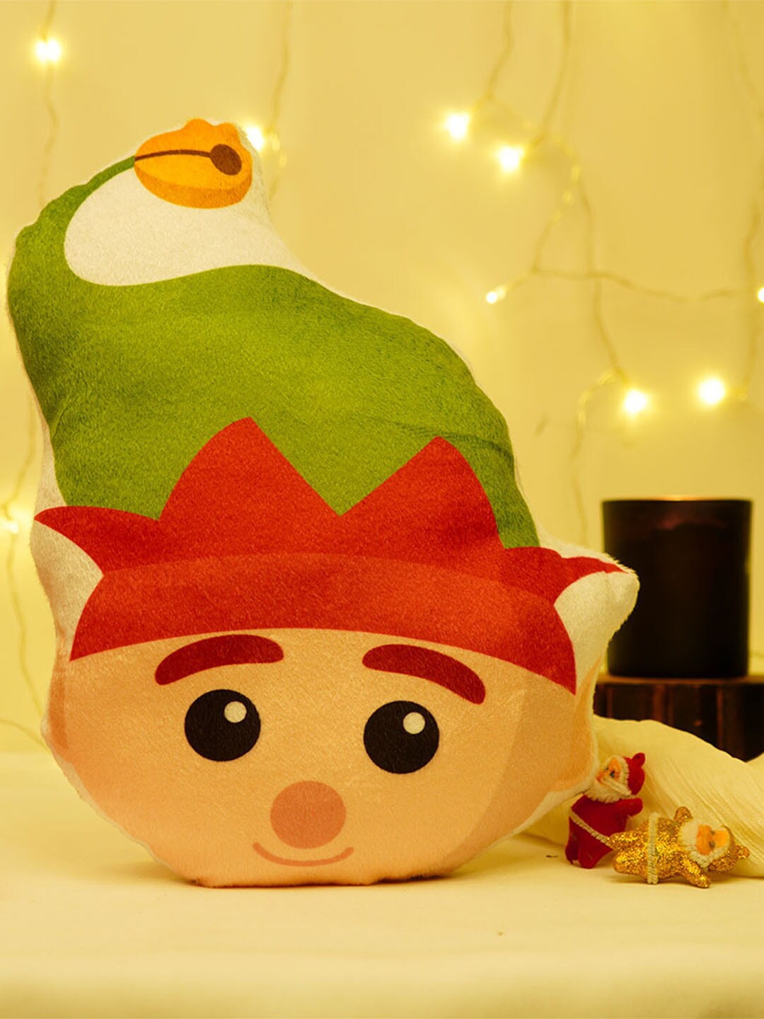 

Crazy Corner Kids Christmas Elf Shape Printed Pillow Soft Toys, Red