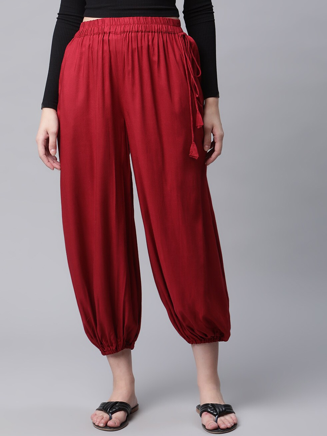

Molcha Women Pure Cotton Loose-Fit Afghani Salwar, Maroon