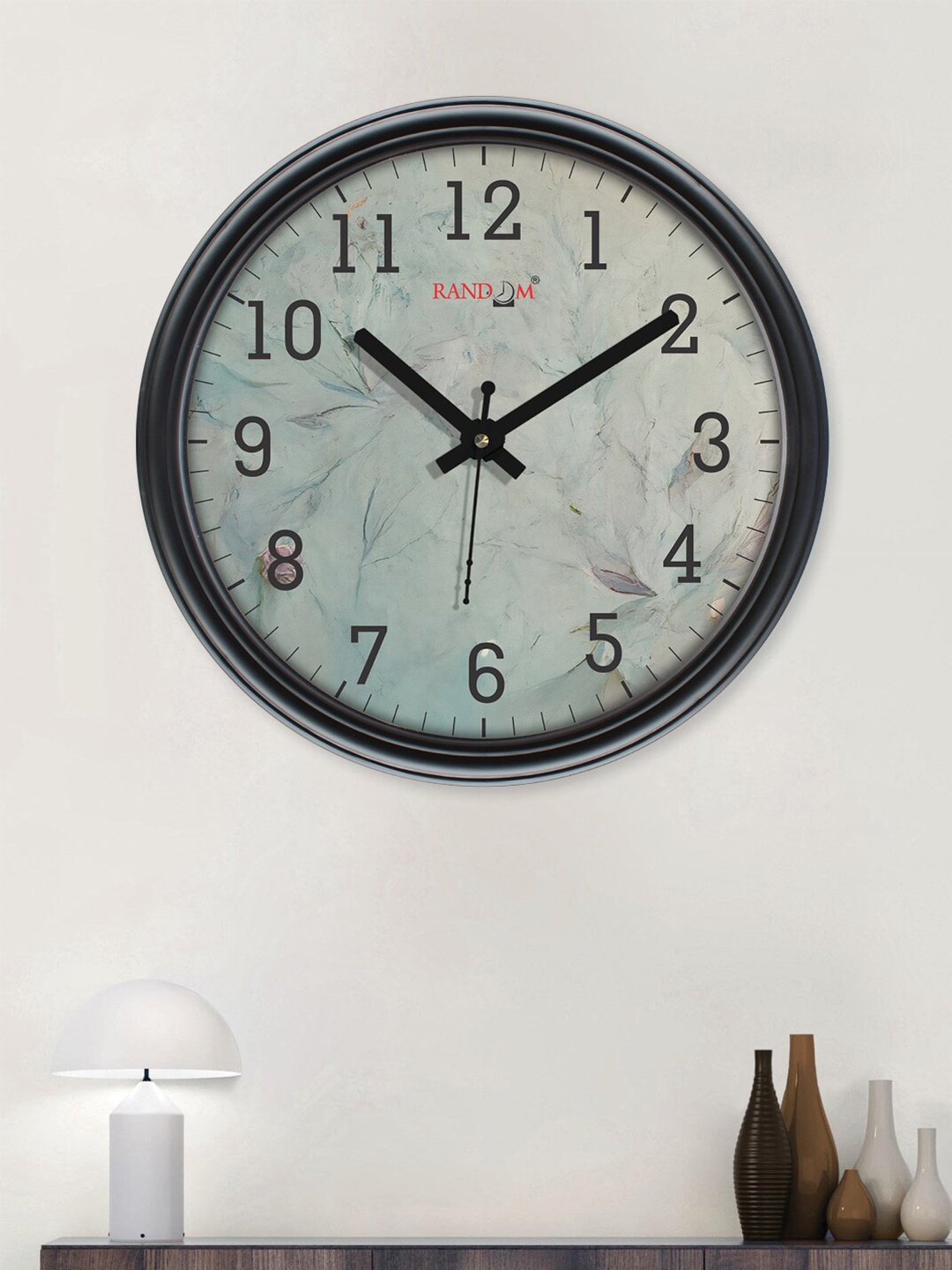 

RANDOM Curve Black & White Printed Contemporary Wall Clock