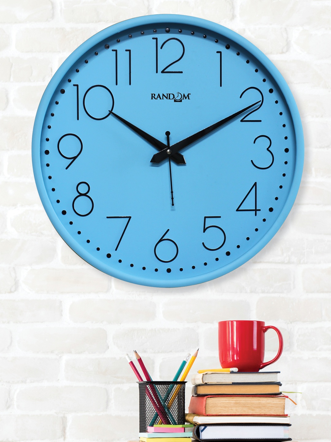 

RANDOM Embossed Blue & Black Printed Contemporary Wall Clock