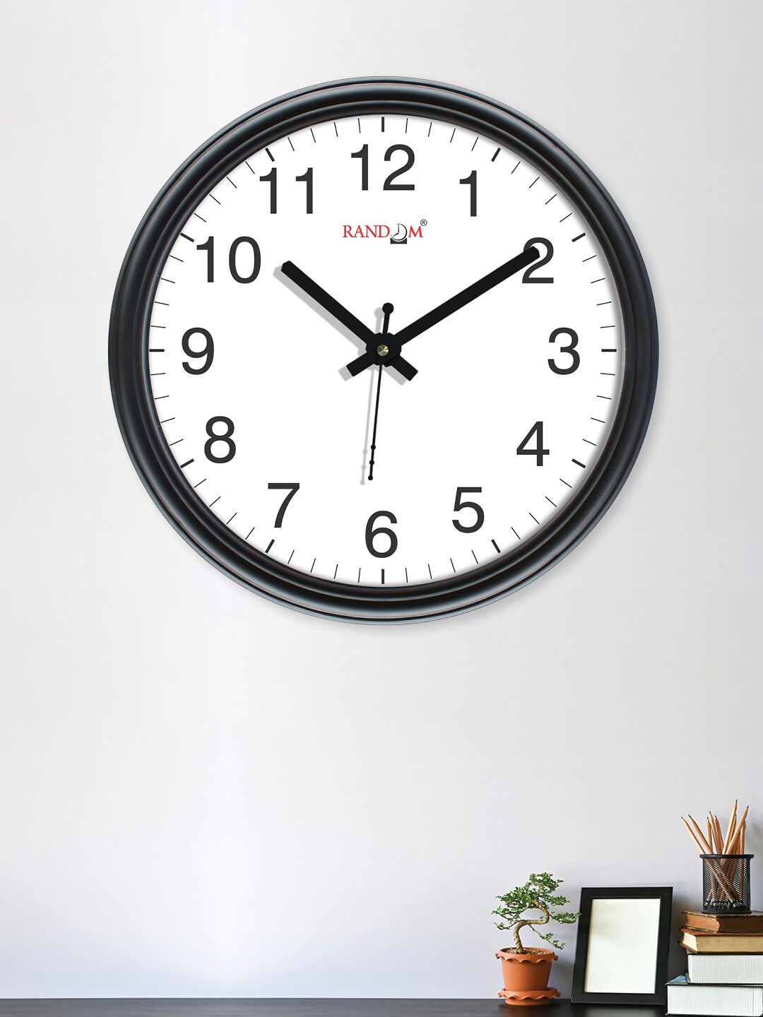 

RANDOM Curve Black & White Printed Contemporary Wall Clock