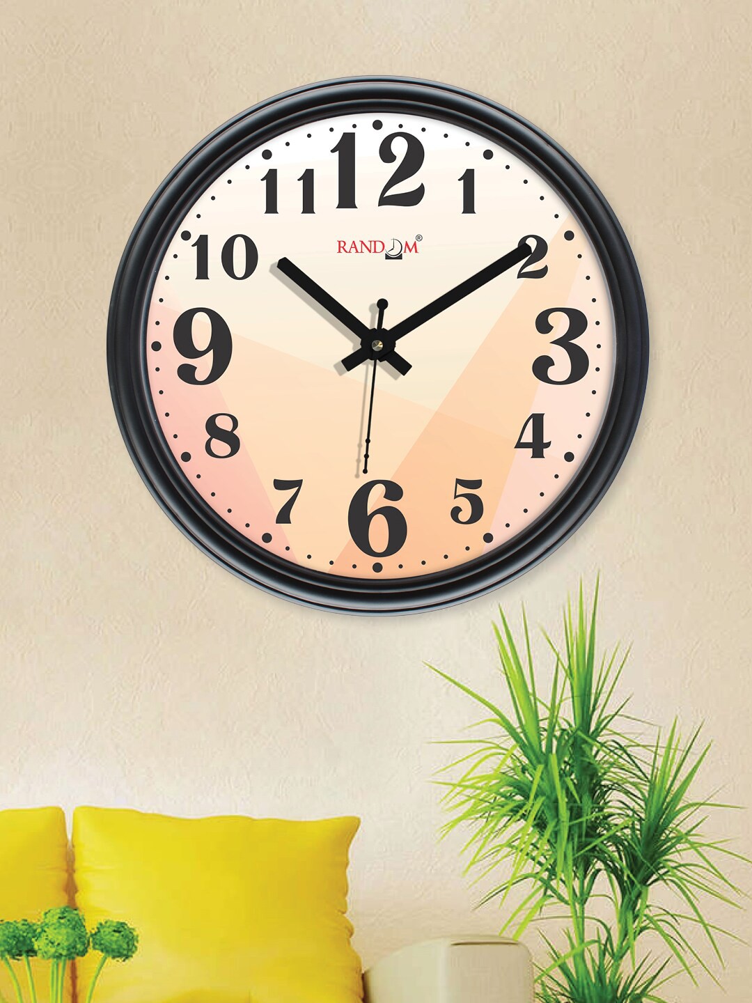 

RANDOM Curve Black & Pink Printed Contemporary Wall Clock