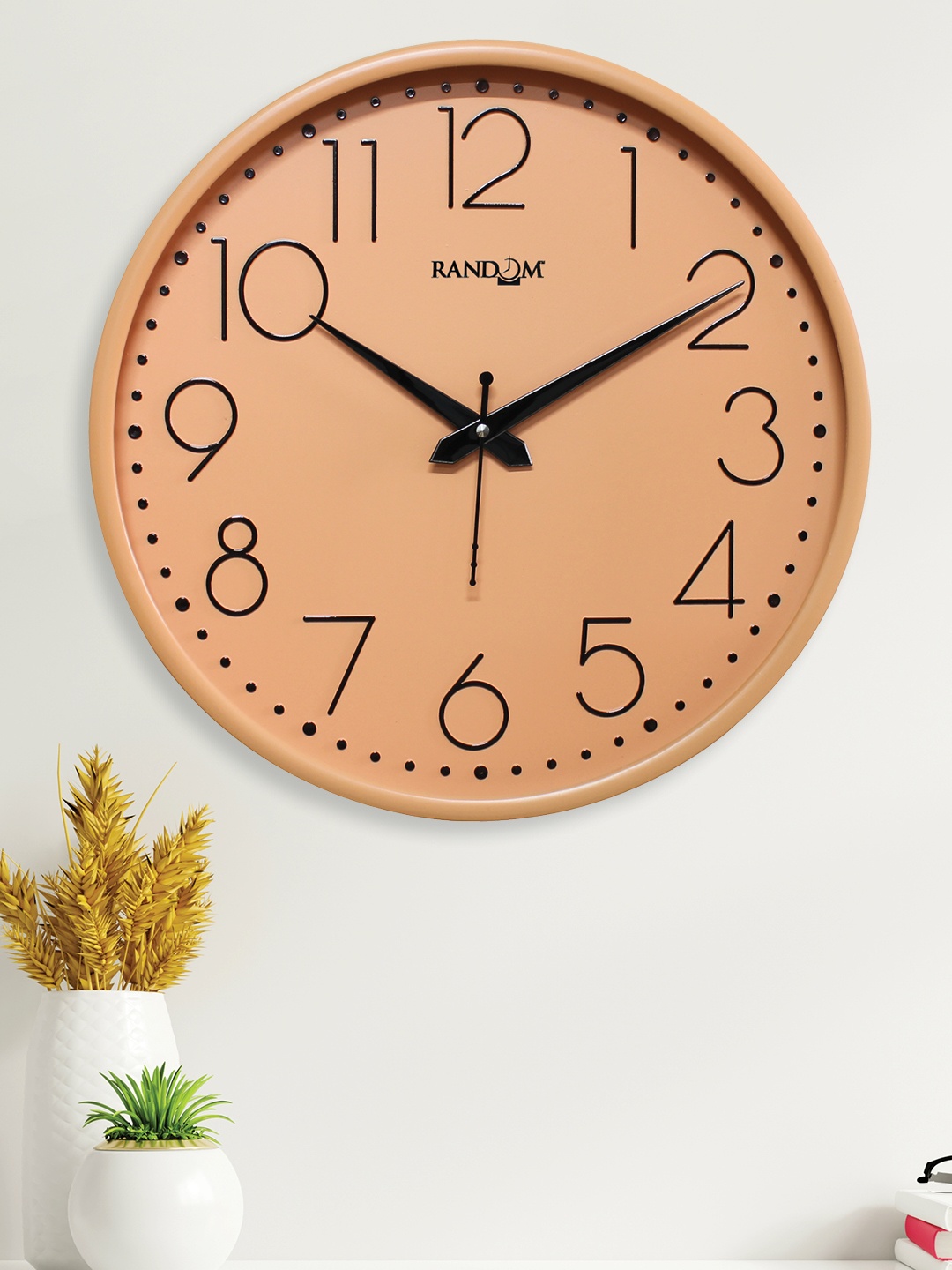 

RANDOM Embossed Orange & Black Textured Contemporary Wall Clock