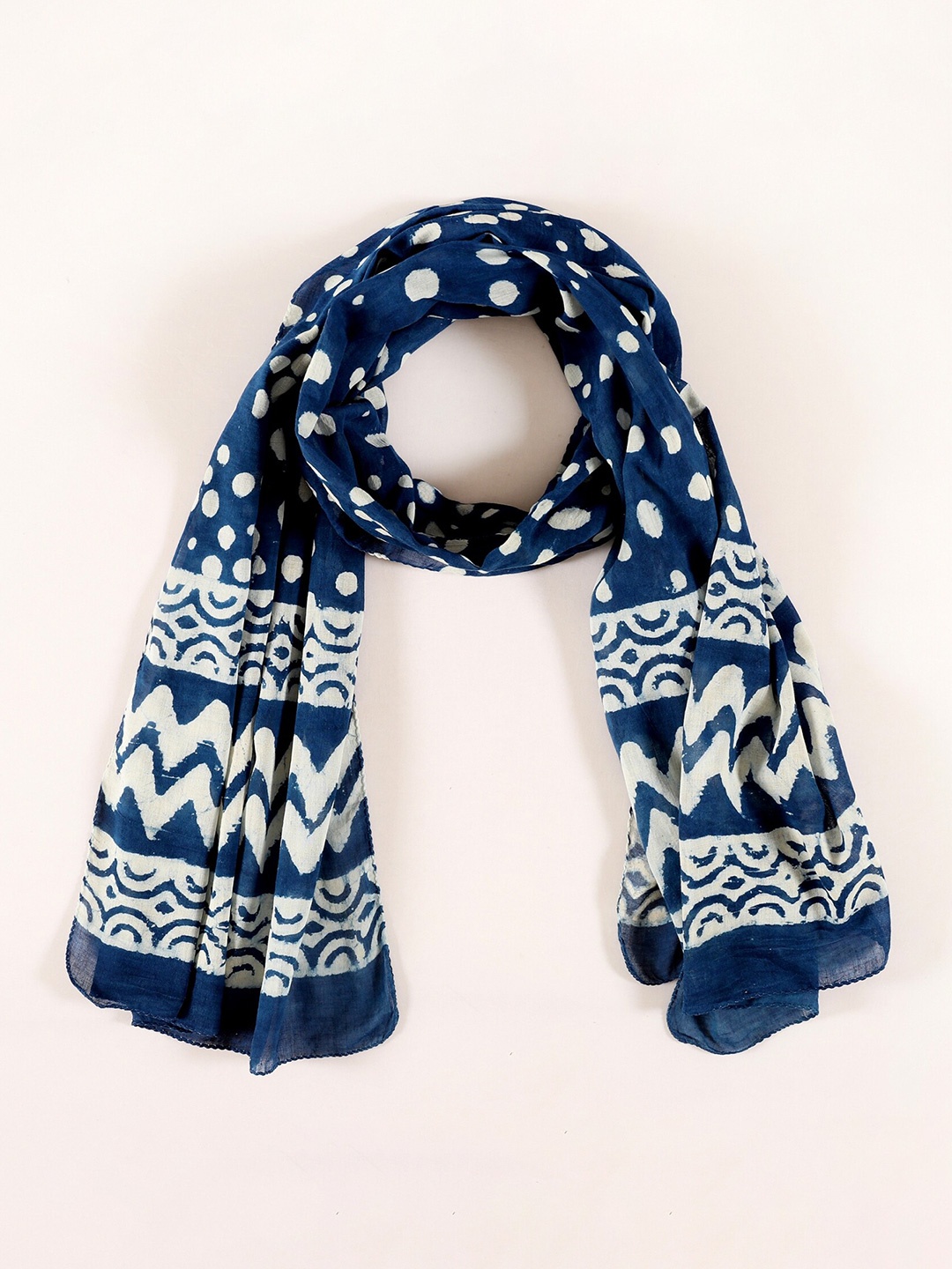 

HANDICRAFT PALACE Women Printed Scarf, Blue