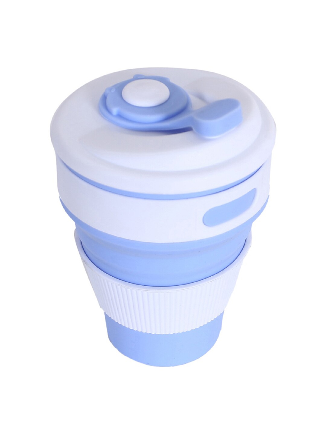 

Kuber Industries Blue & White Printed Matte Dishwasher Safe Collapsible Mug 350 ml