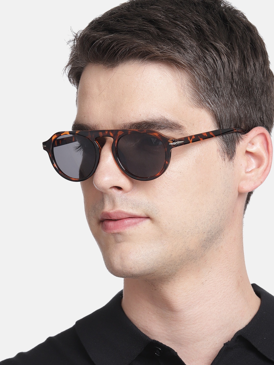 

Voyage Unisex Black Lens & Brown Round Sunglasses with UV Protected Lens